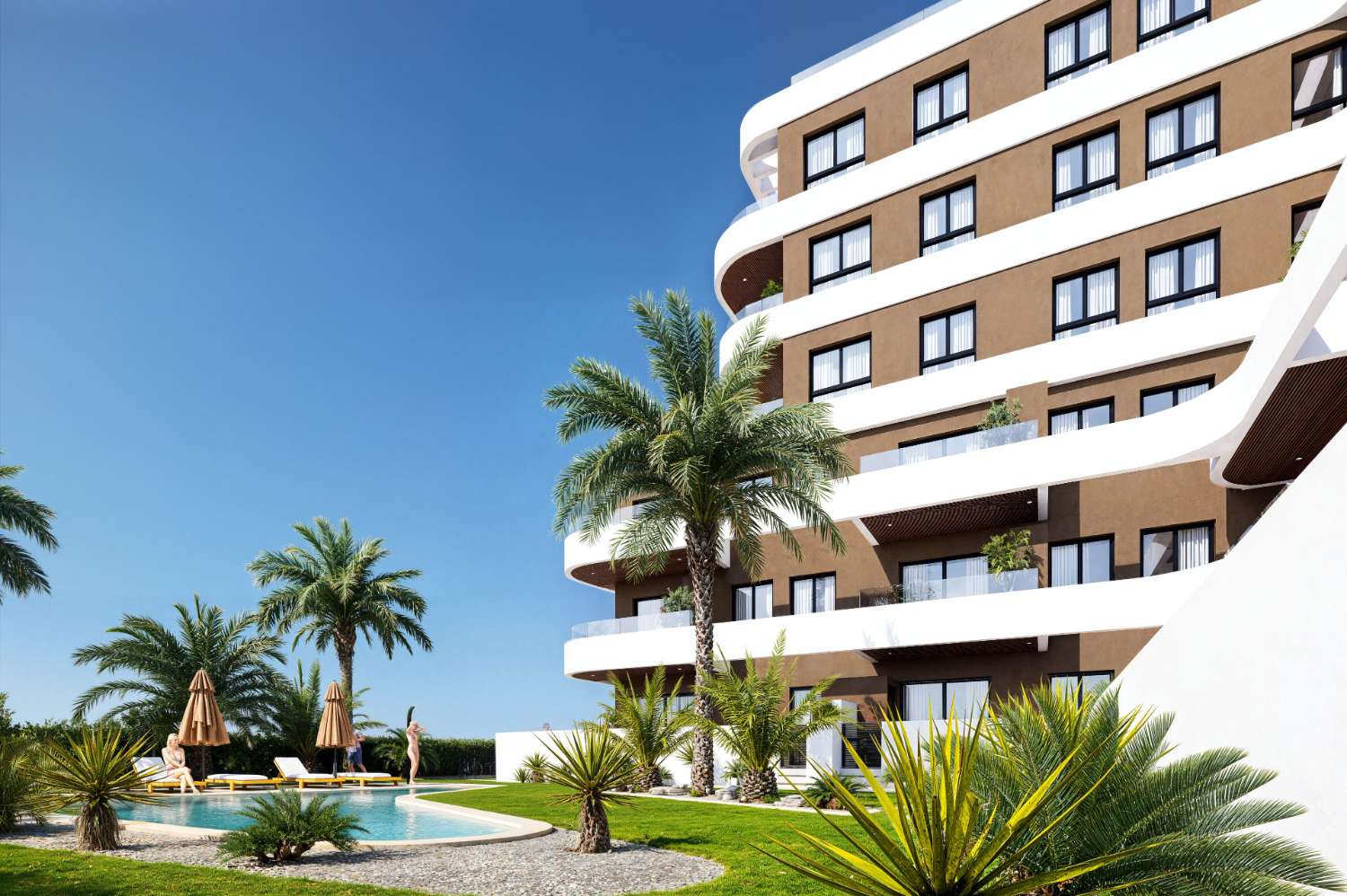 Apartamentos de 2/3 dormitorios con piscina comunitaria en Guardamar del Segura