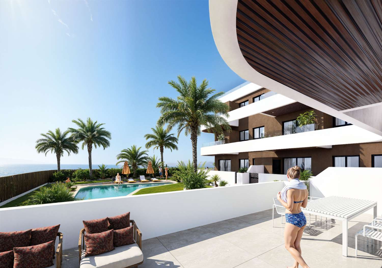 Apartamentos de 2/3 dormitorios con piscina comunitaria en Guardamar del Segura