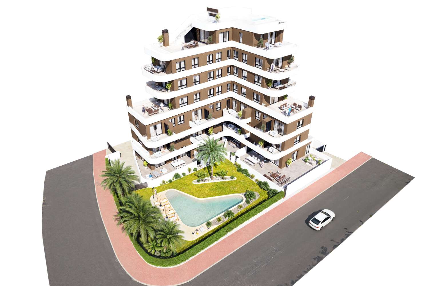 Apartamentos de 2/3 dormitorios con piscina comunitaria en Guardamar del Segura