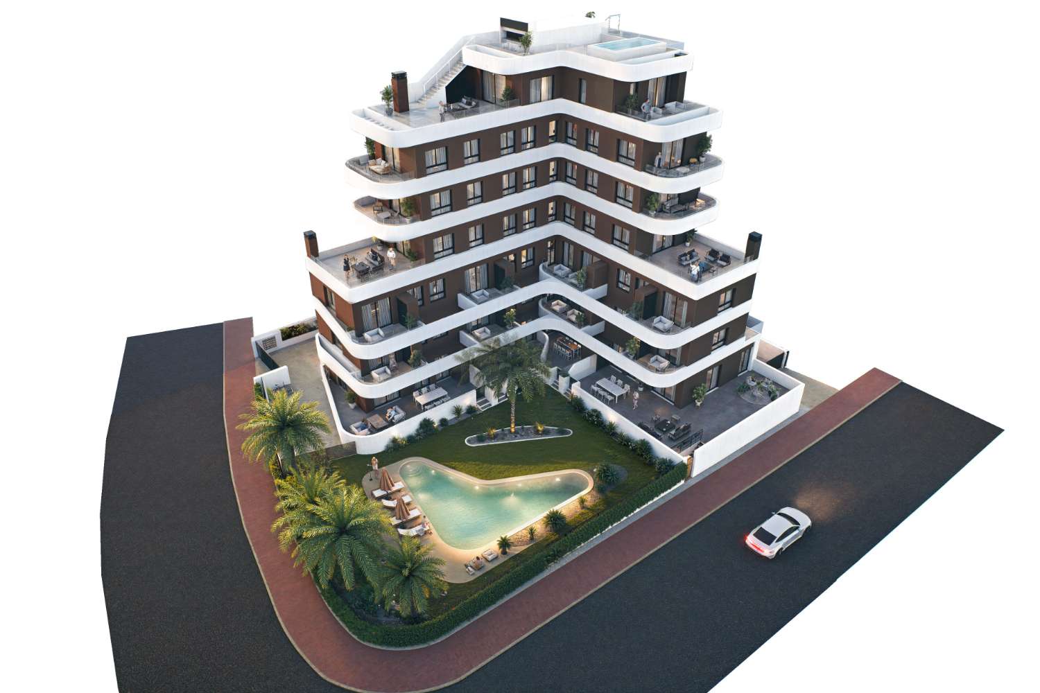 Apartamentos de 2/3 dormitorios con piscina comunitaria en Guardamar del Segura